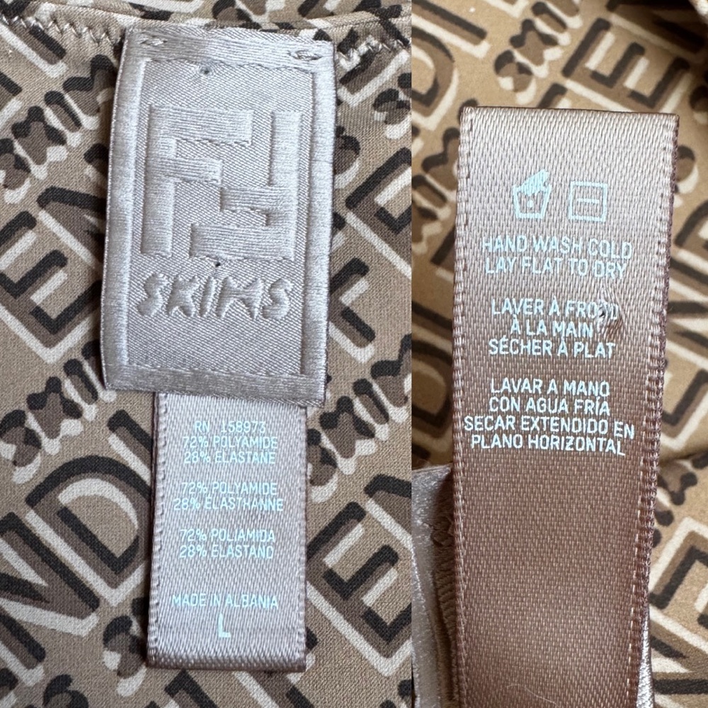 Fendi x SKIMS High Neck Bodysuit in California Tan Large - Picture 12 of 13